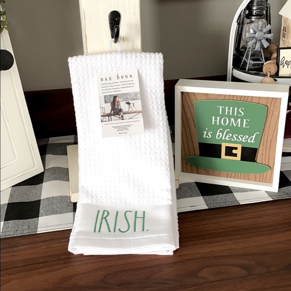 Rae Dunn Lucky Charm & Irish towels x2